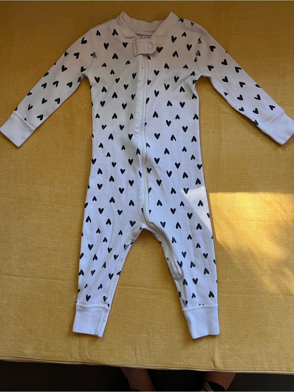 Hanna Andersson Black and White Heart 100% Organic Cotton Sleeper